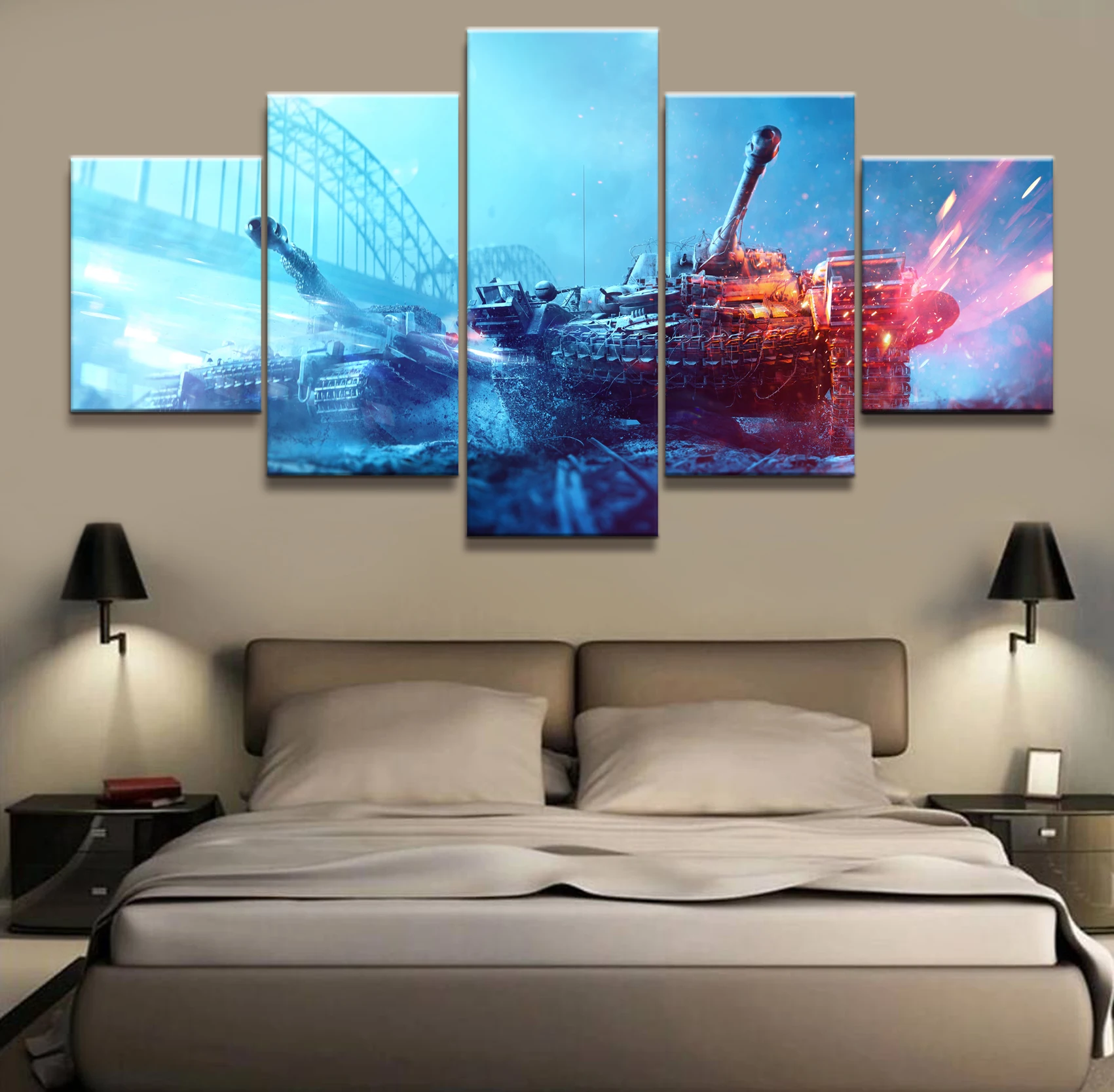 

HD Printed battlefield 5 Game scenario Painting 5 piece Canvas art Print room decor print poster picture canvas Free shipping