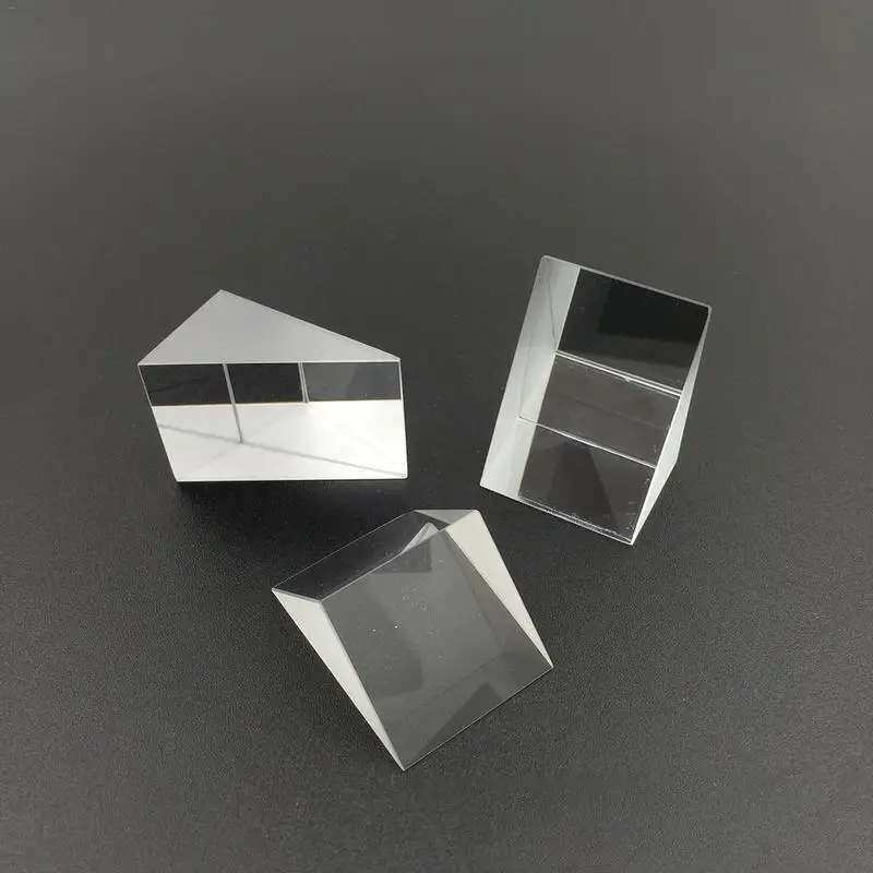 Optical Glass Triangular Prisms Right Angle Isosceles Prisms Lens Optical K9 Glass Material Testing Instrument 10mm*10mm*10mm