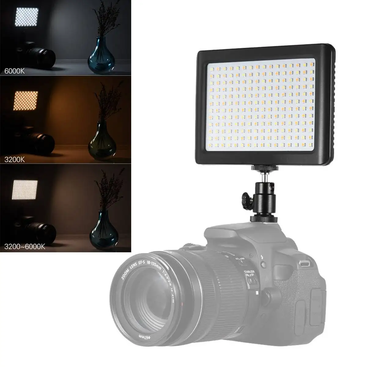 1350LM 192 LED Video Fill Light Lamp Panel Dimmable For DSLR For Canon