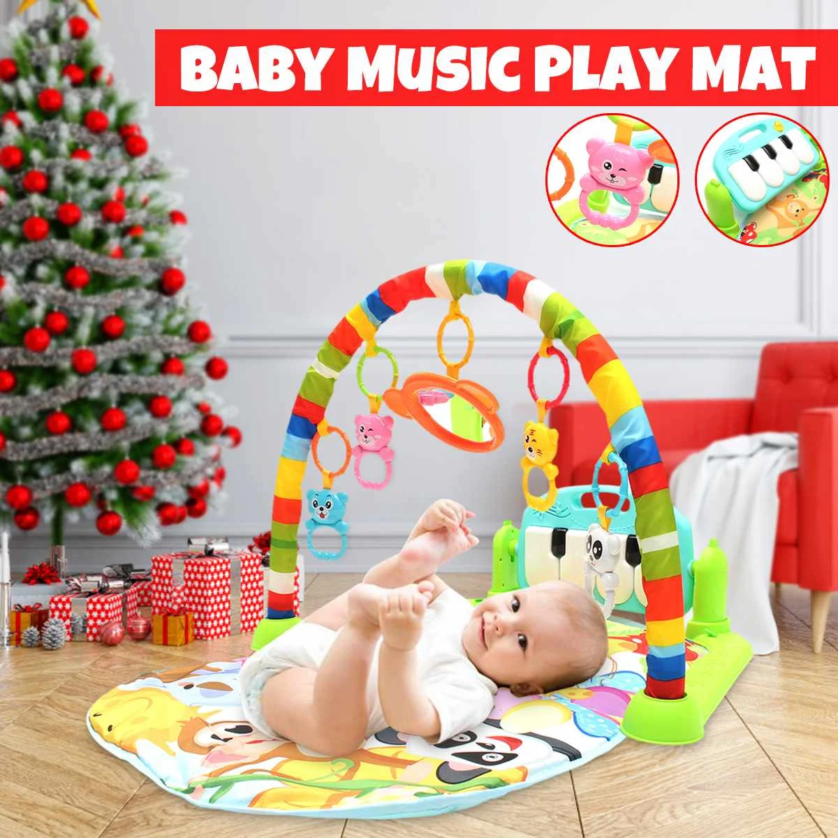Baby Kid Lullaby Soft Playmat Foam Piano Musical Sleep Activity Fitness