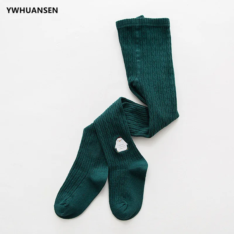 YWHUANSEN Spring Autumn Knitted Children Pantyhose Cotton Double Needle Tights for Girls Cute Animal Baby Girl Winter Clothes