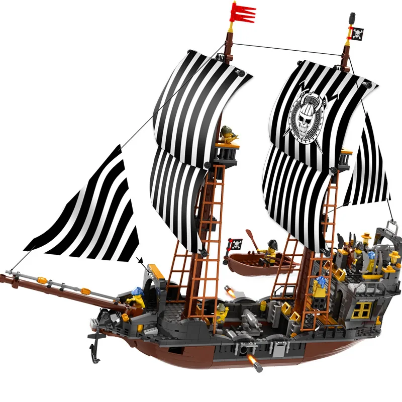 

Small Pirate Ship Plastic Set Figures Toys For Kids Educational Building Block