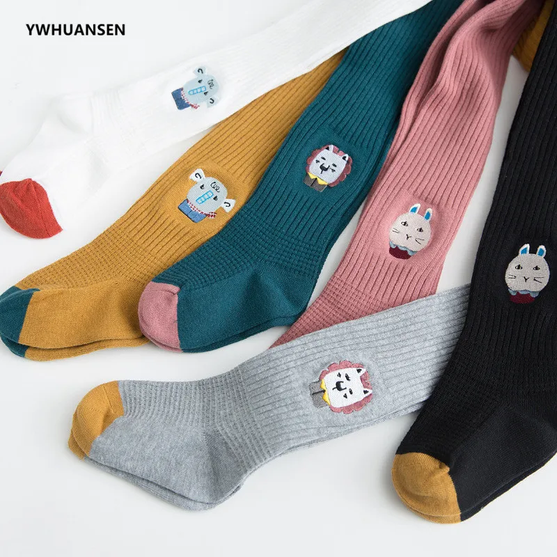 YWHUANSEN милые колготки с вышивкой животных для девочек от 1 до 10 лет модные