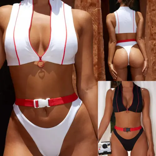 

GLANE Women High Waist Sexy Bikini Set Push Up Swimsuit Bathing Suit Swimwear Beach Wear lady Summer Beach Biquini