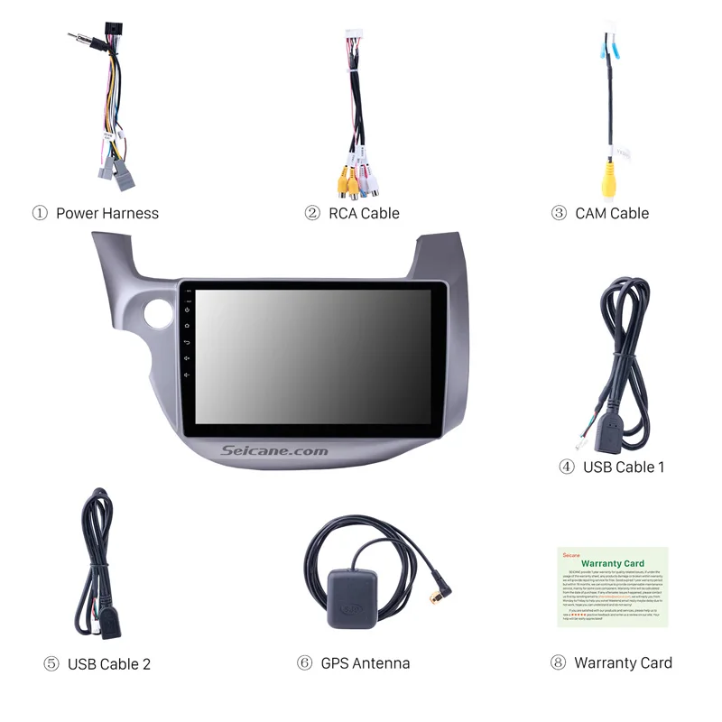 Seicane 2Din Android 8 1 10 &quotGPS автомобильное радио стерео для 2007 2008 2009 2010 2011 2012 2013 Honda Fit