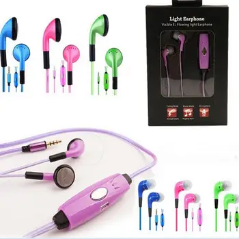 

HobbyLane For Phones Sport Glow In The Dark Stereo Blocking LED Flash Light Earphone Earbud Headset d25