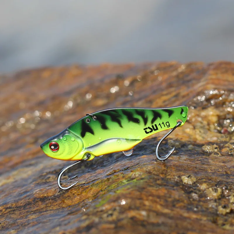  TSURINOYA Fishing Lure TEPAN VIB GOBLIN 7g 11g 14g 17g Double Hooks Full Swimming Layer Baits Long 