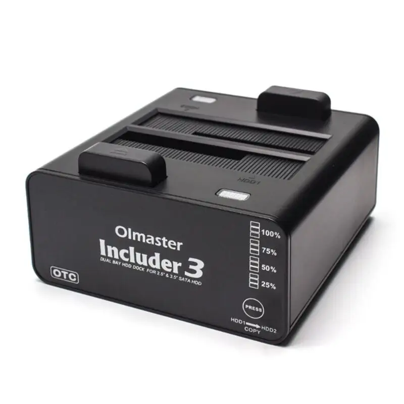 

Includer 3 Dual Bay SATA to USB 3.0 2.5 Inch External Hard Drive Docking Station HHD SSD Hard Disk Data Read Copy Box Casket