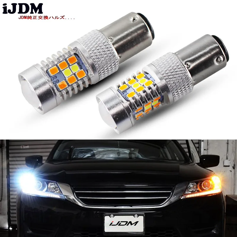 IJDM высокомощные 28 SMD 1157 Двухцветные светодиодные лампы для переднего сигнала