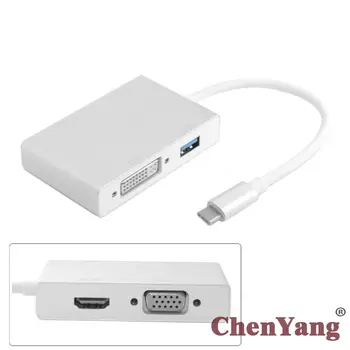 

Chenyang USB OTG & HDMI & DVI & VGA to Combo USB-C USB 3.1 Type C Adapter for Laptop & Notebook