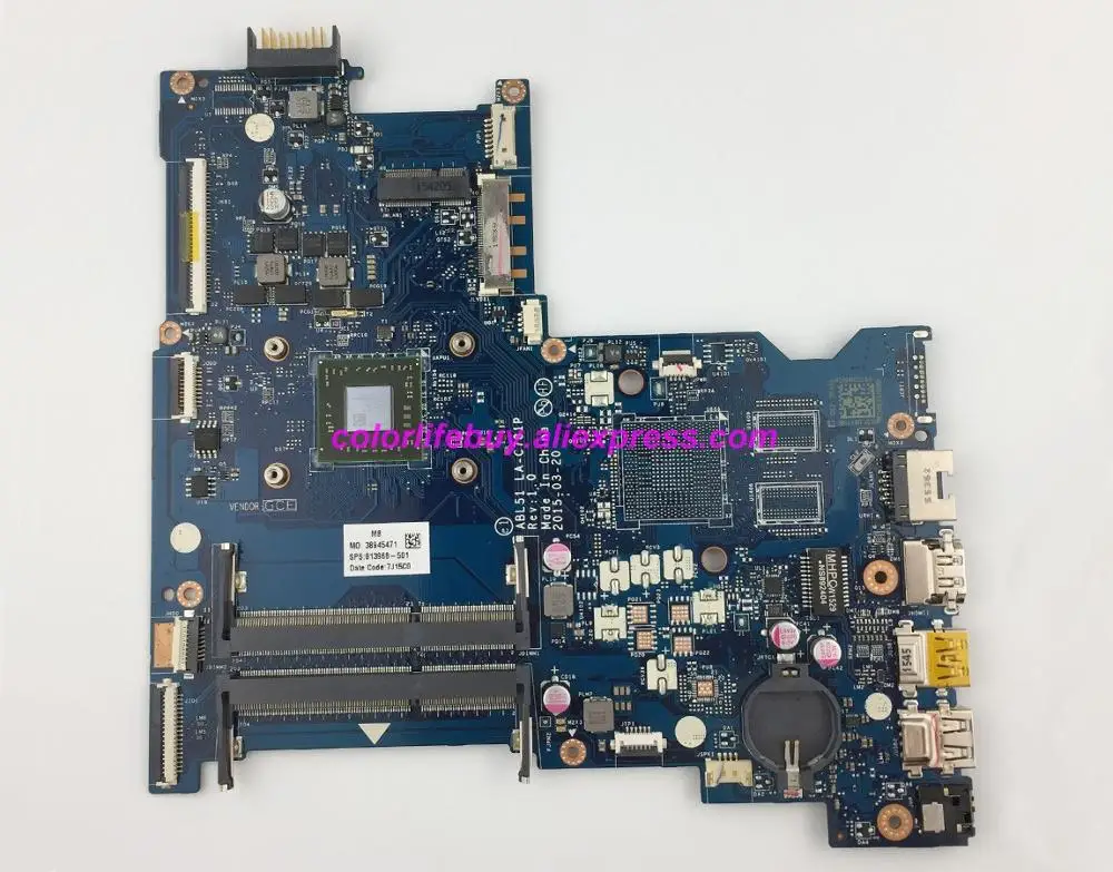 

Genuine 813968-501 813968-001 813968-601 UMA w A6-6310 CPU ABL51 LA-C781P Motherboard for HP 15-AF Series 15Z-AF000 NoteBook PC