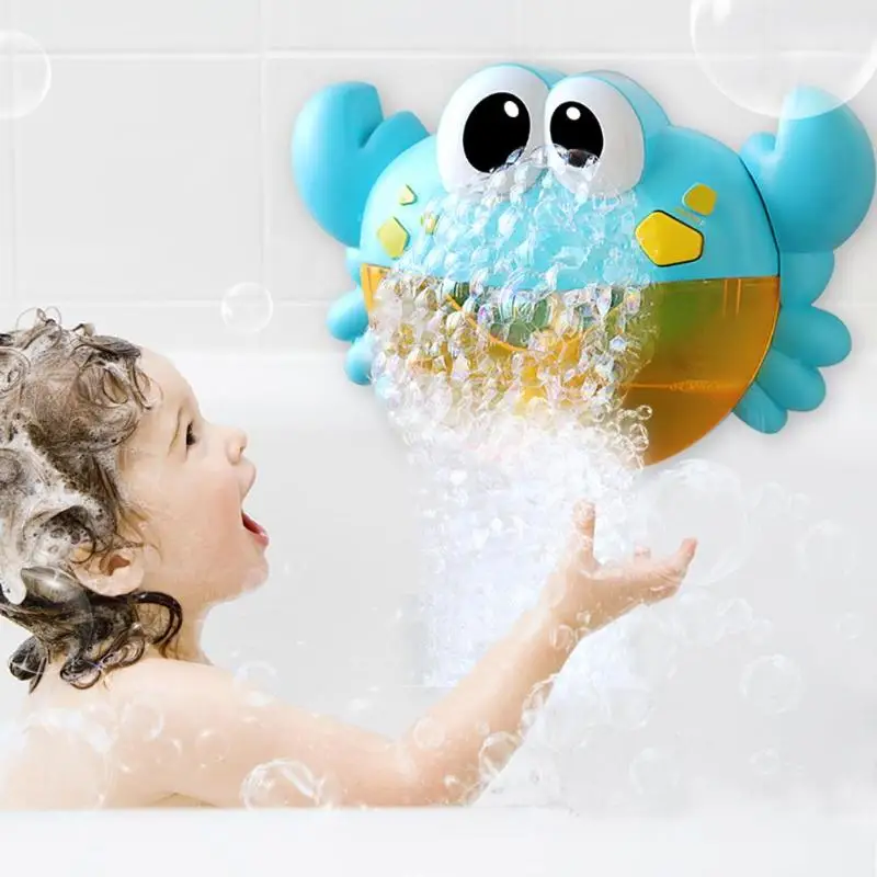 Best Funny Music Crab Bubble Maker Machine Bath Toy Blower Electric Automatic Crab Bubble Kids Bath Toys Bathroom Toys Outdoor Gifts