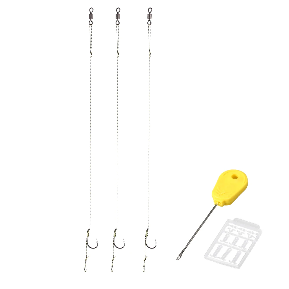 

2#/4#/6#/8# Fishing Hair Rig Set Braided Fishing Line Hook Rig Needle Driller Set Boilies Bait Stops Swinger Fishing Rig Hook