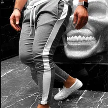 Мужские клетчатые повседневные штаны для мужчин и женщин, уличная одежда с белой стороной, Модные шаровары в стиле хип-хоп, штаны для бега с эластичной талией, спортивные штаны, размер M-XXL