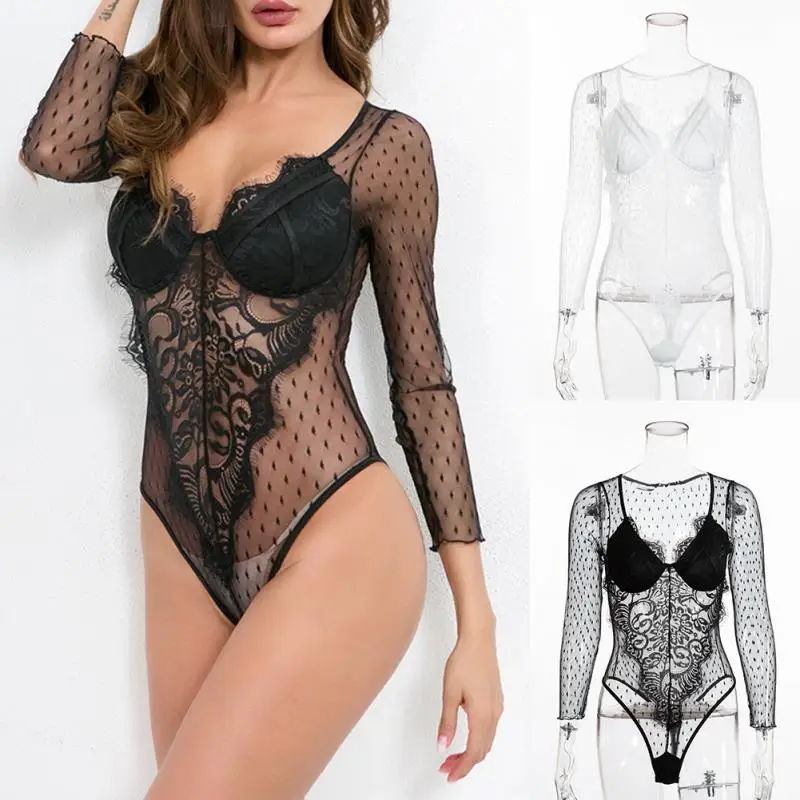 Сексуальный винтажный женский комбинезон с кружевными оборками Клубная одежда