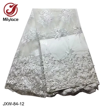 

White African lace fabric tulle laces fabrics 2019 embroidery french lace fabric for garment material 5 yards JAX-84