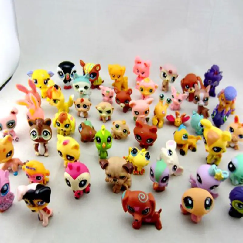 

Free Shipping 20pcs great dane deer littlest dolls toys for children mini pet pony horse Cute pet Cat shop action figure squishy