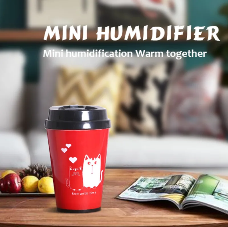 

200ML Car Essential Oil Diffuser USB Mini Air Purifier with 7 Color Mood Light and Auto Shuts Off for Vehicle Cup Holder Office