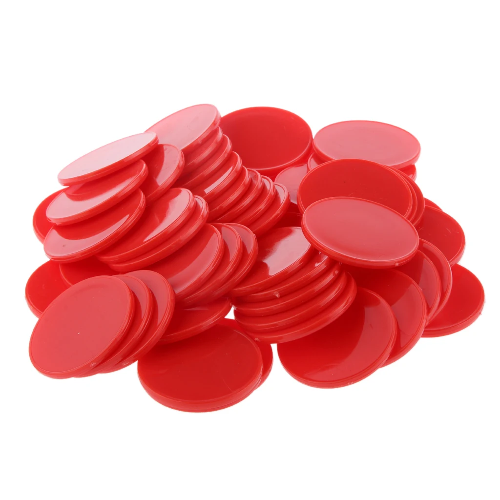 

50pcs Casino Poker Chips Poker Game Board Game Chip DIY Craft Chip 40mm Red