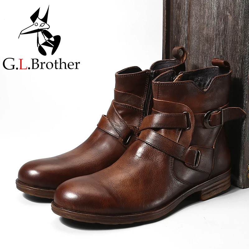 Fashion European Style Round Toe Martin Boots Coffee/black Retro Style Cowhide Leather Booties For Men Buckled Short Boots цена Fashion European Style Round Toe Martin Boots Coffee/black Retro Style Cowhide Leather Booties For Men Buckled Short Boots цены онлайн