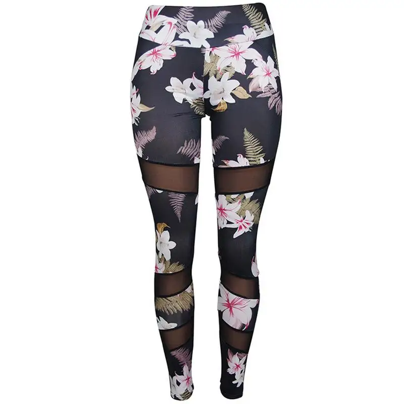 

Printed Yoga Pants Women Running Sportswear Fitness Gym Sport Leggings Tight Elastic Slim Training Trouser Femme Girls Workout