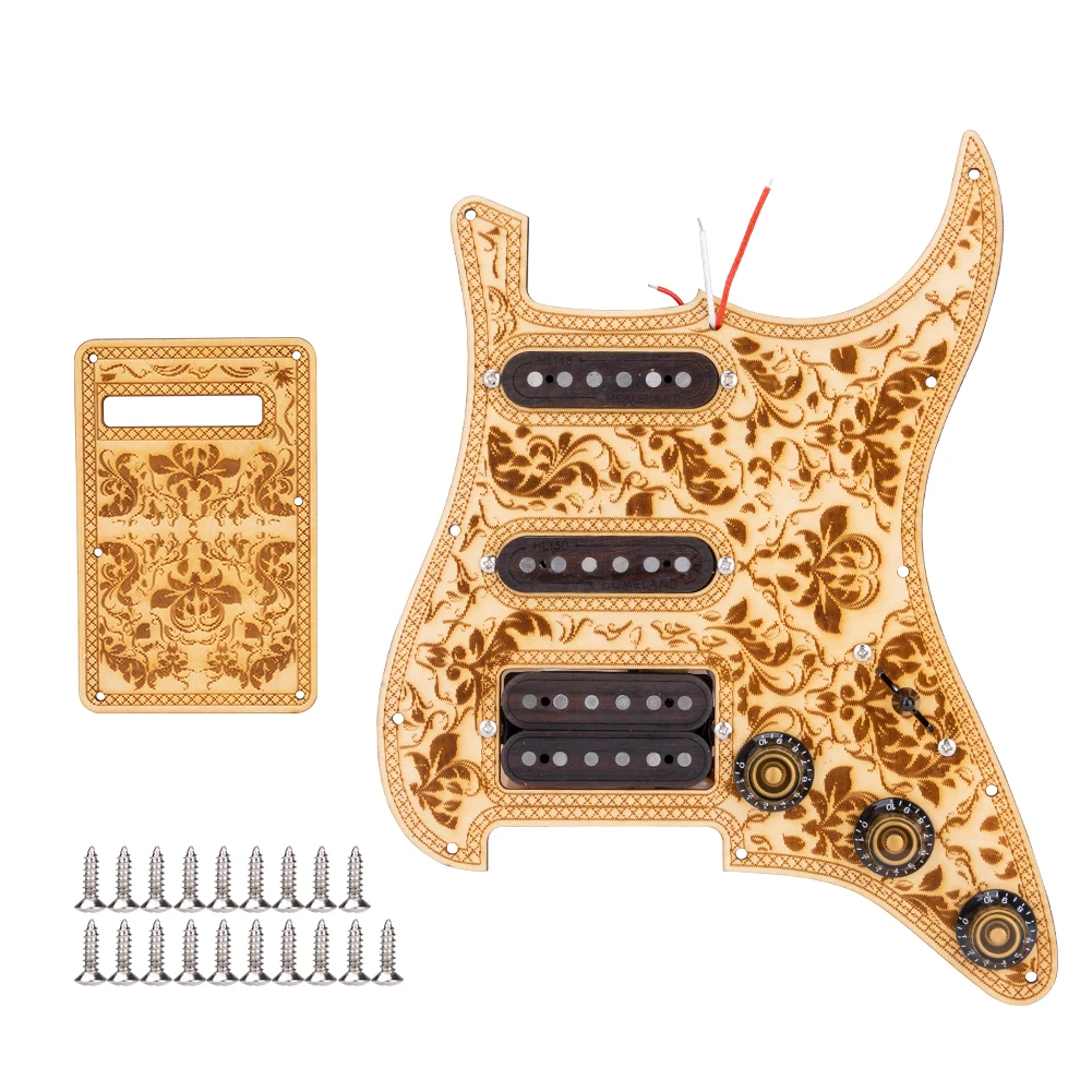 

Prewired-Loaded Pickguard Maple Pickguard Pickups for ST Stratorcast Electric Guitar SSH Pickup Style