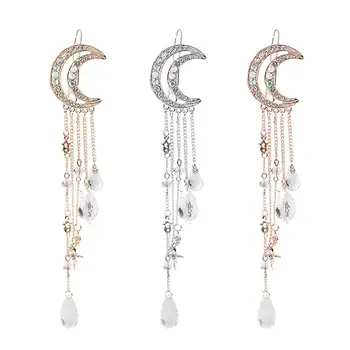 

3pcs Hair Clips Moon Shape Hollow Metal Hair Barrettes Hair Pin Headwear Bobby Pin for Girls Ladies