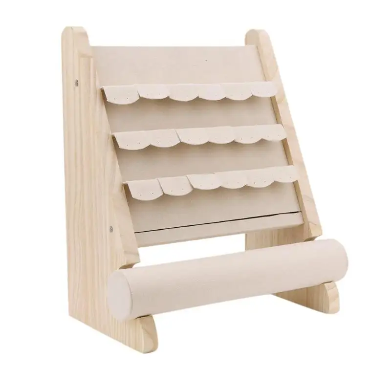 Wooden Jewelry Organizer Stand Props Earrings Bracelet Storage Display Rack Wooden Jewelry Organizer Stand Props Earrings Bracelet Storage Display Rack