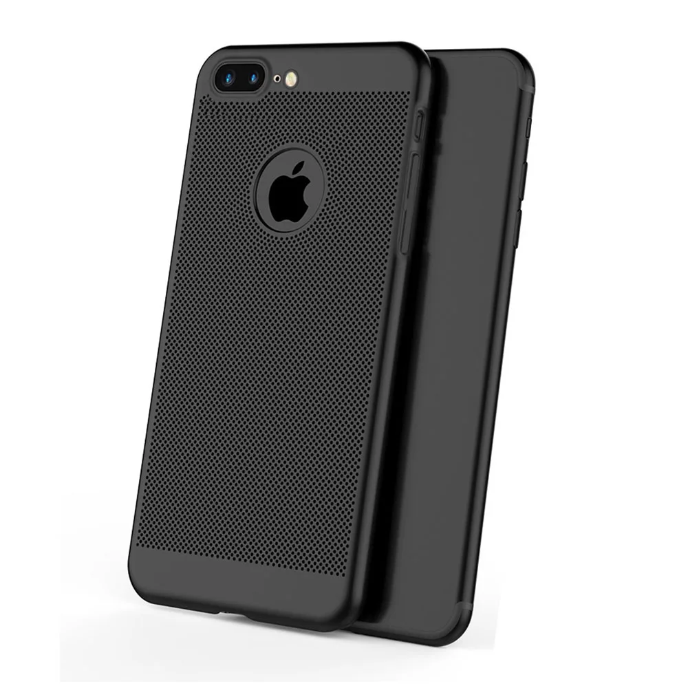 

Matte Ultra Slim Grid Heat Dissipate Mobile Phone Case Cover For iPhone 6 6s 7 8 Plus X MAX XR Phone Case TPU Protective Cover