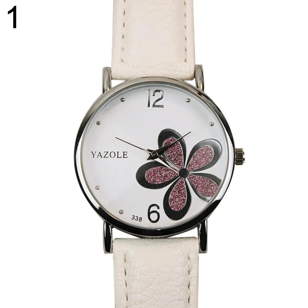 

2018 Women Fashion Leather Strap Chic Glitter Flower Female Clock Ladies Quartz Wrist Watch Montre Femme Relogio Feminino