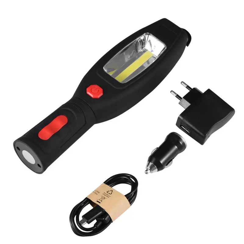 EU Plug 1 * COB светодиодный + 1*1 Вт Светодиодный рабочий свет 2 режима USB Перезаряжаемый