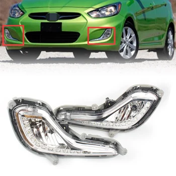 

ABS Auto Car LED Daytime Running Lights DRL LED Fog Lamp Light For HYUNDAI Accent Solaris Verna 2012 2013 Car Parts Accessories