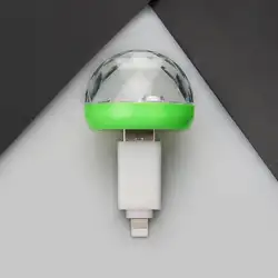 Мини-звуковое светодио дный Управление светодиодный мобильный телефон USB диско-шар лампа 7 светодио дный цветов светодиодный свет