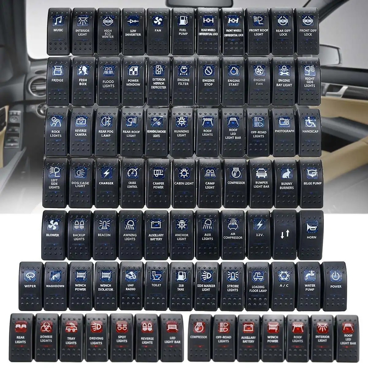 1x 12v 24v Car Boat Caravan Rocker Switches Waterproof Rocker Switch