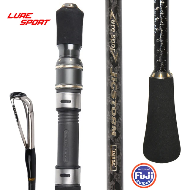 Cheap LURESPORT Slow Jigging Rod 2.1M X Cross carbon FUJI Guides FUJI Reel Seat SpinningCasting 60-260G PE2-4 1.5 section boat rod
