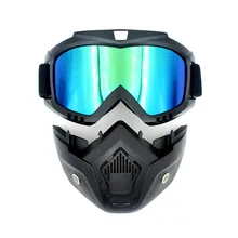 Universal moto Modular gafas filtro máscara Separable Motocross Vintage lentes PC para motocicleta casco de cara abierta