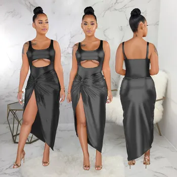 

Women Summer Cropped Tops Sexy 2 Piece Sets Bodysuit Holographic Skirt Shining Outfits Matching Sets