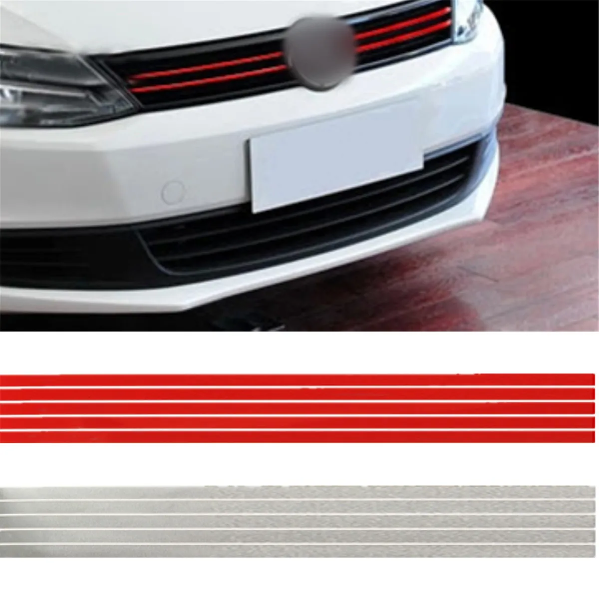 

40 x 0.7 cm Car 3D Stickers TZ-33 Case Grill Assembly For Volkswagen /VW /Golf 6 /Golf 7 /Tiguan