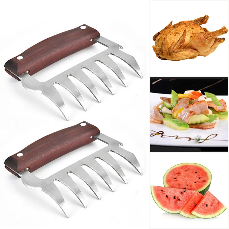 

1Pc Stainless Steel BBQ Bear Paws Claws Meat Handler Fork Tongs Pull Shred Pork BBQ Barbecue Shredder Tool
