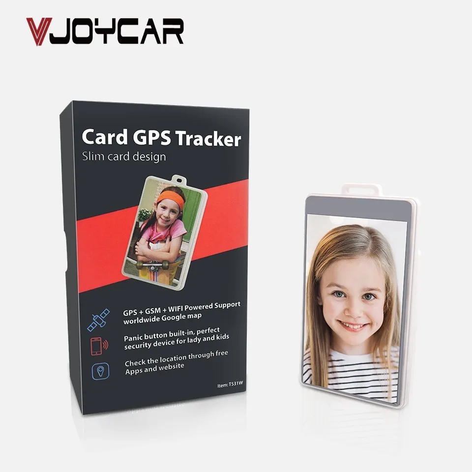 

VJOYCAR ID Card Mini GPS Tracker For Children Student Elderly 10 Days Long Standby Time Real-Time Tracking Map APP Web Platform