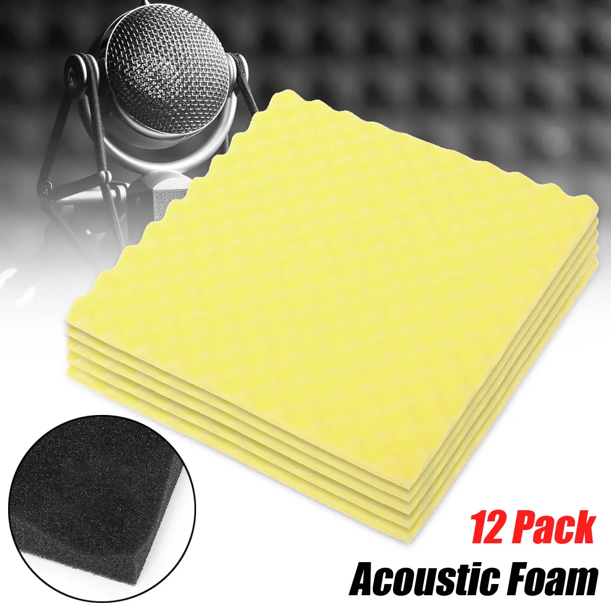 

1pcs Acoustic Foam Treatment Soundproofing KTV Sound-Absorbing Foam Studio Room Speaker Wall Absorption Panel Tile 50x50x2cm