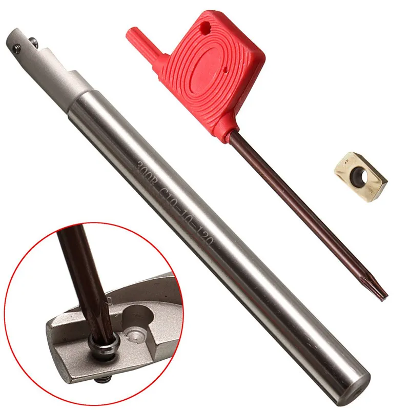 

3Pcs/set BAP 300R C10-10x120-1T Lathe Tool Holder Milling Cutter Boring Bar with T8 Wrench for APMT1135PDER Inserts