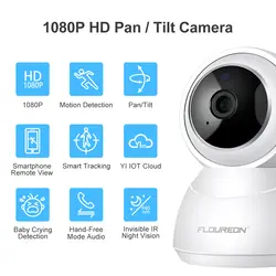 Floureon YI Cloud домашняя камера 1080 P Беспроводная ip-камера безопасности Smart ночное видение 2 способа аудио Детский Монитор плач обнаружения