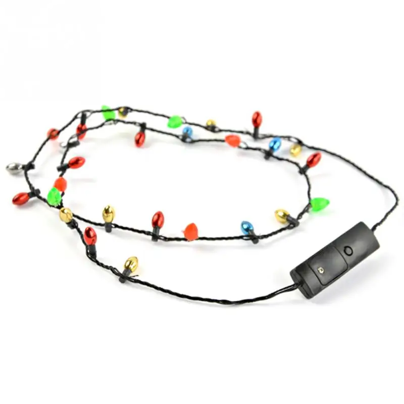 Plastic Costume String Light Necklace LED Bulbs Lamp Mini Christmas