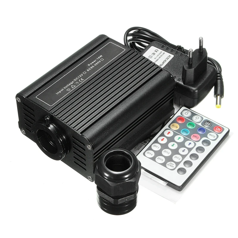 

16W RGB Remote RGB LED Fiber Source Optic Equipment Light Source Machine Generator Fiber Illuminator Star Kit Ceiling Lamp decor
