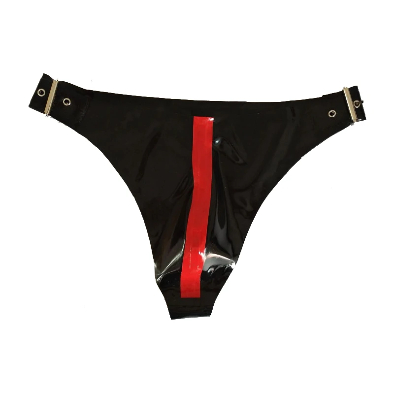 Сексуальные латексные резиновые мужские черные и красные мини треугольные Трусы-шорты уникальный стиль 0,4 мм Резиновый Размер может быть настроен