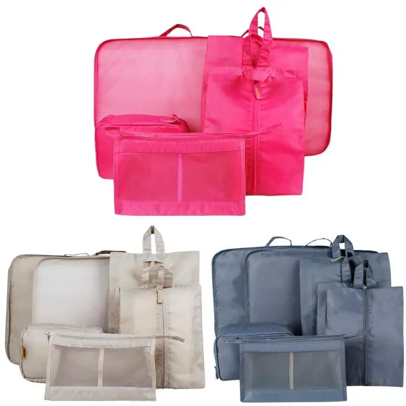 

7pcs Portable Waterproof Travel Bag Large Capacity Clothes Bag Nylon Folding Storage Luggage Travel Handbags