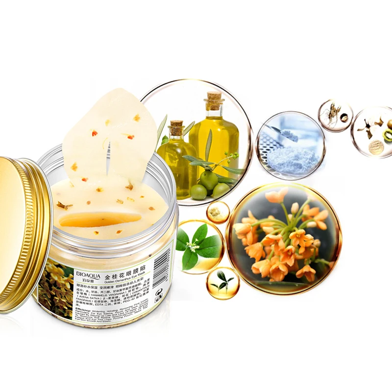 80 шт./бутылка BIOAQUA Gold Osmanthus маска для глаз для женщин коллагеновый гель сывороточный белок уход за лицом патчи для сна Health Mascaras De Dormir