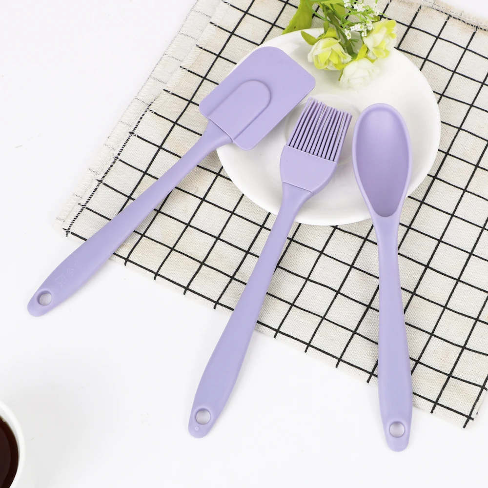 

3Pcs/set Heat Resistant Utensils Set Silicone Spatula Spoon Brush Cooking Tools Gadgets Kitchen Accessories