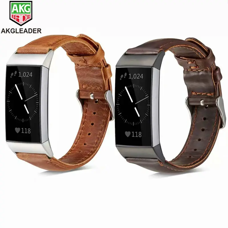 Ремешок на запястье для Fitbit Charge 3 мужской браслет из натуральной кожи Wonwen 2/Charge SE
